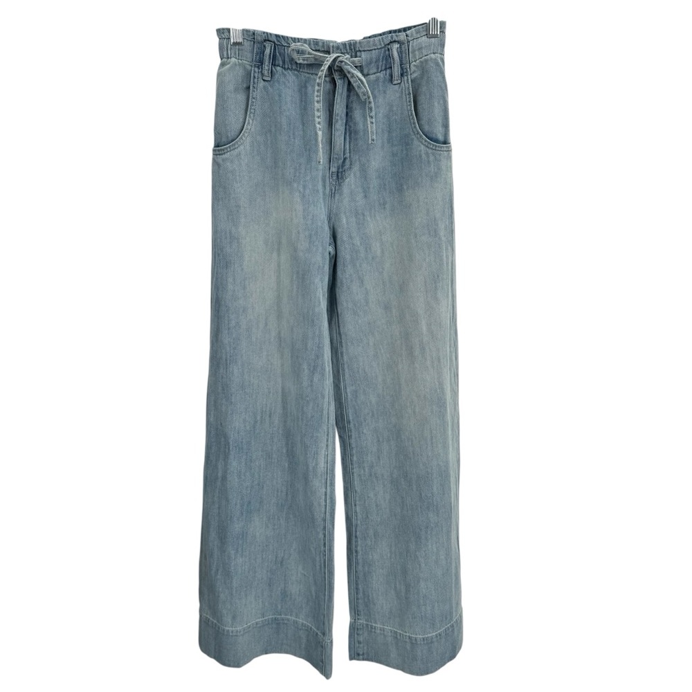 Madewell The Denim Pull-On Wide Leg Lightweight Cotton/Linen Blend Pant Size 23